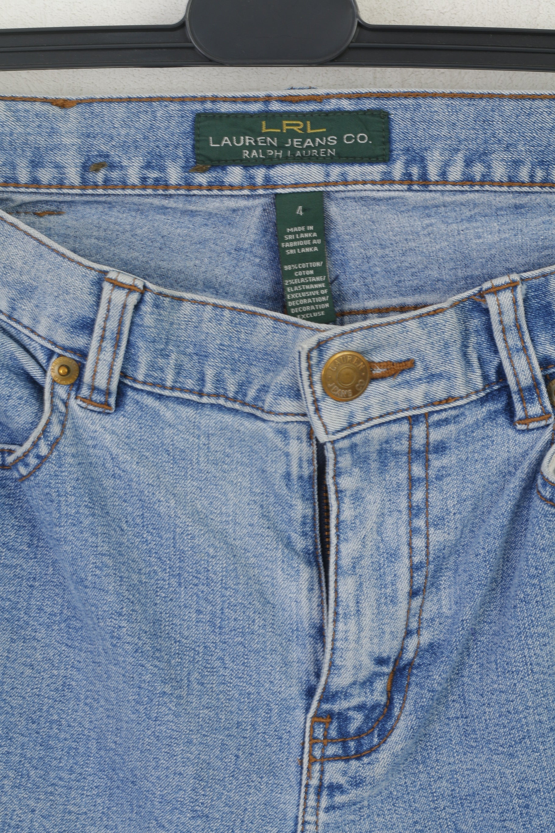 Lauren Jeans Co. Ralph Lauren Pantalon femme 4 en coton bleu vintage