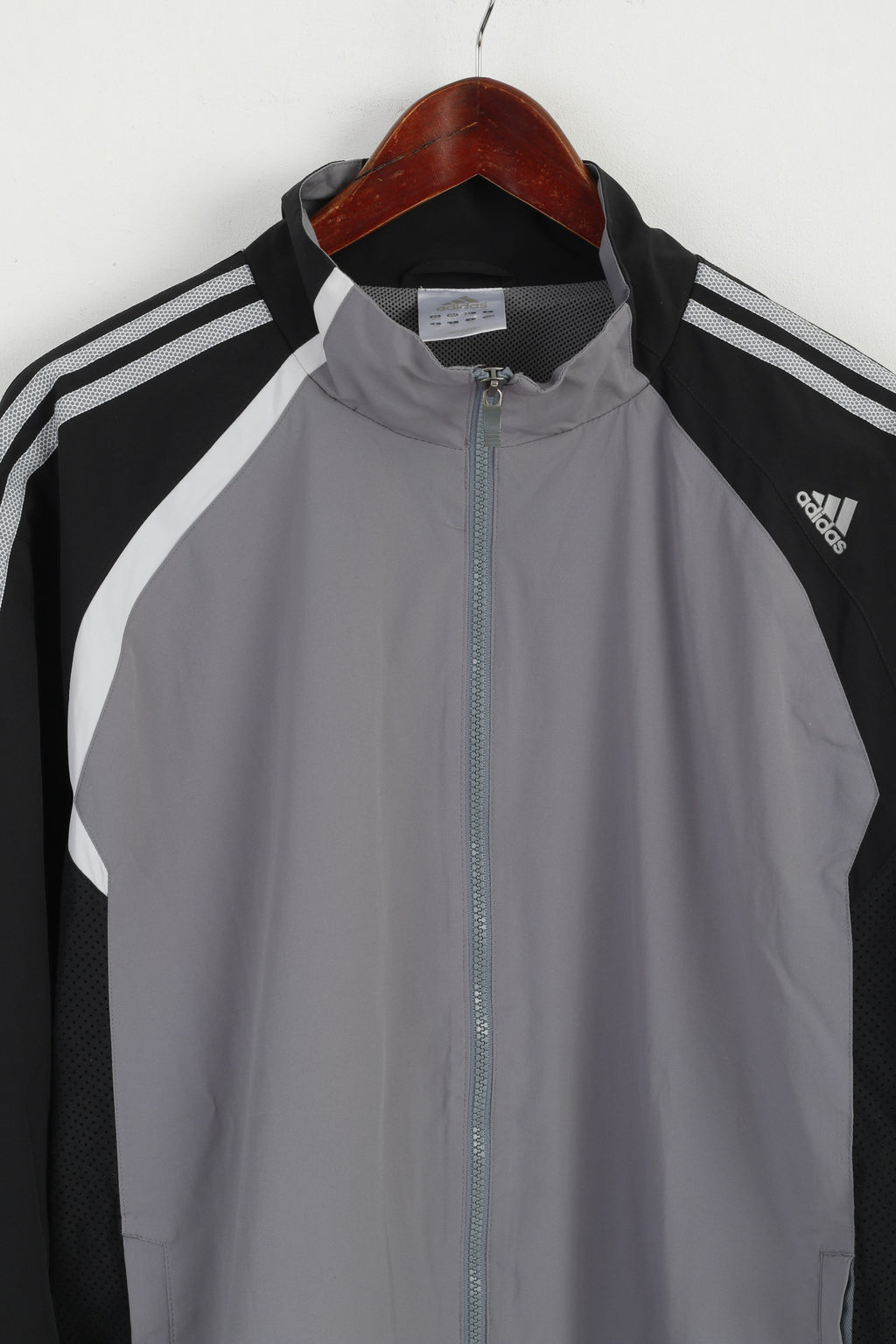 Adidas Men L Jacket Grey Lightweight Climacool Activewear Bomber Zip Up Top