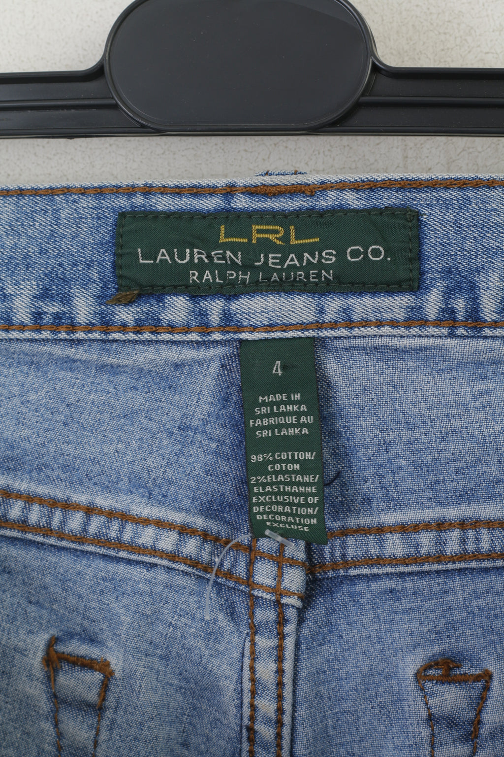 Lauren Jeans Co. Ralph Lauren Donna 4 Pantaloni Pantaloni vintage in cotone blu
