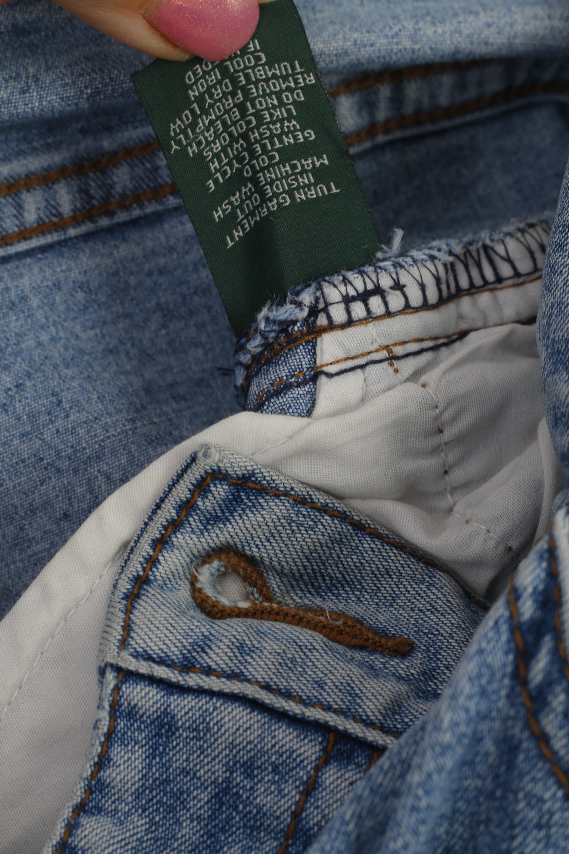 Lauren Jeans Co. Ralph Lauren Pantalon femme 4 en coton bleu vintage