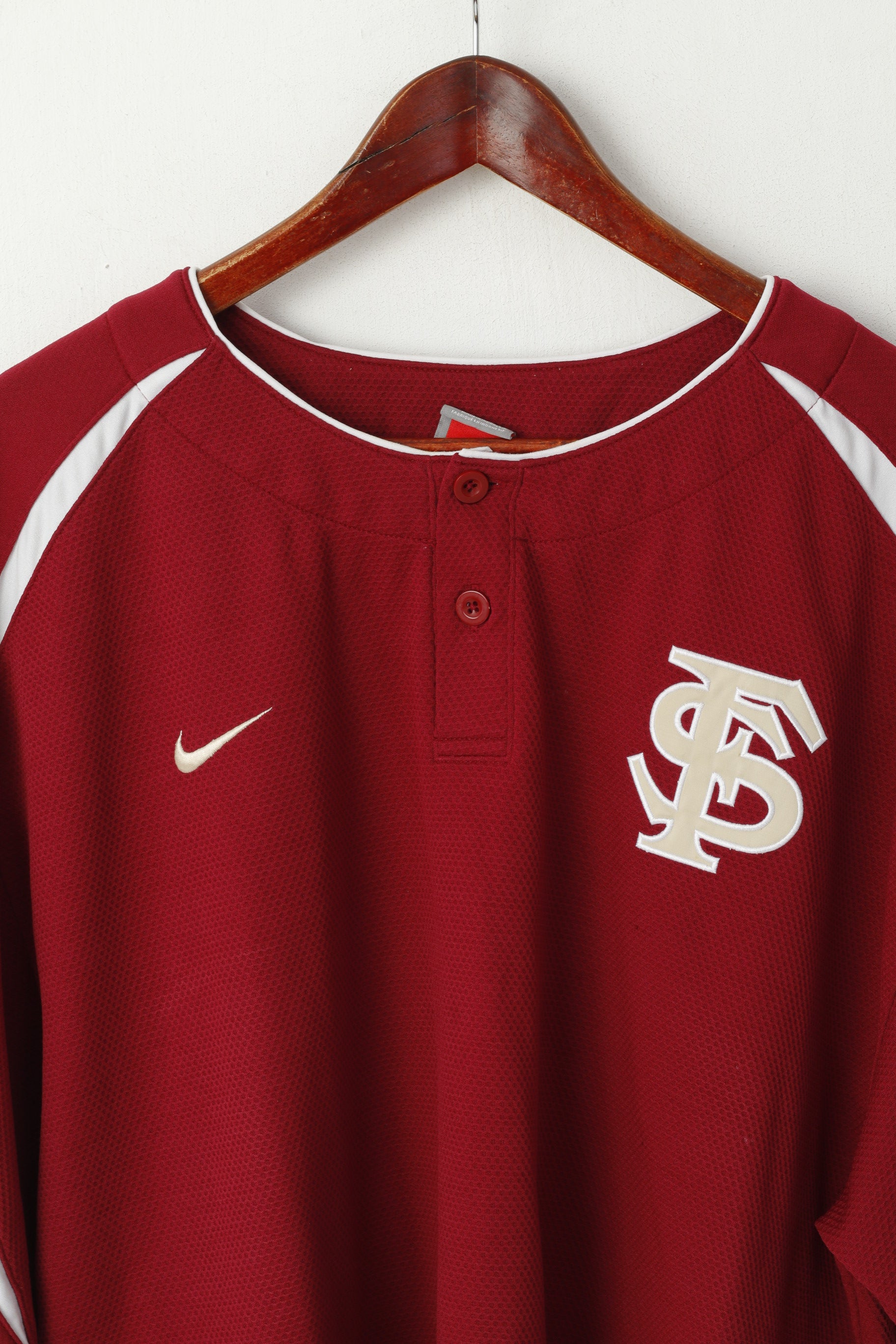 Nike Team Men XL Shirt Maroon Florida State Seminoles Baseball Top