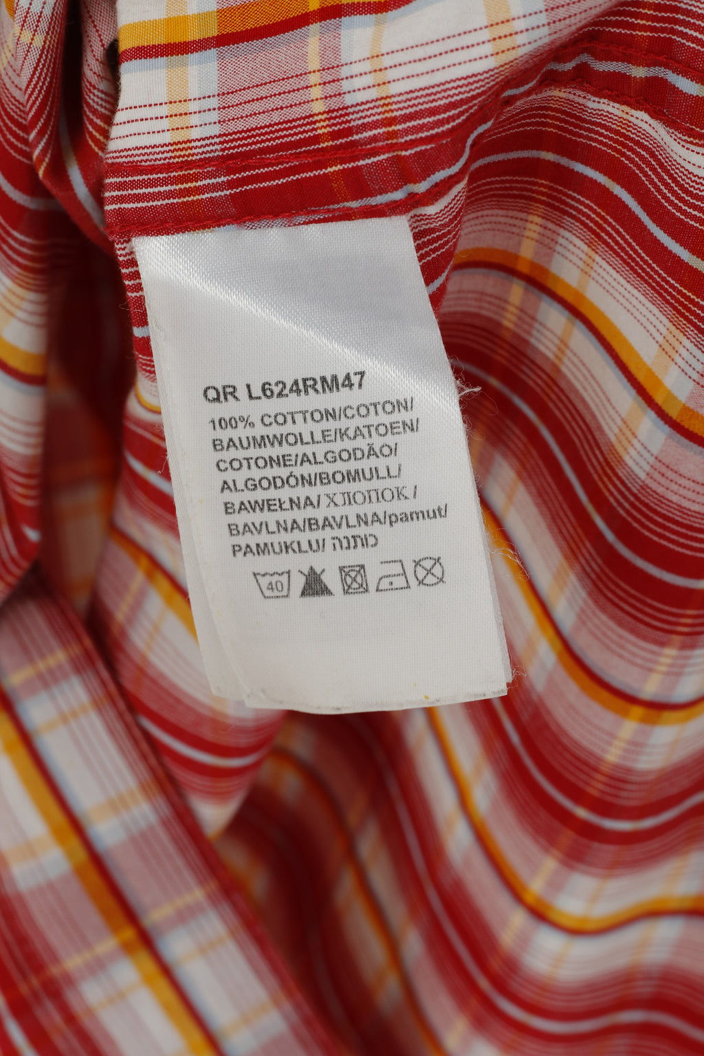 Lee Men XL Casual Shirt Red Cotton Check Popper Buttons Long Sleeve Bull Top