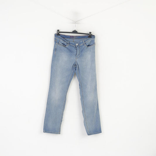 MAC Jeans Femme 32 Pantalon Jeans Bleu Coton Jambe Droite Taille Haute
