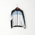 Pirelli Hommes M Veste Noir Blanc Léger Fermeture Éclair Complète Doublé En Maille Sportswear Haut