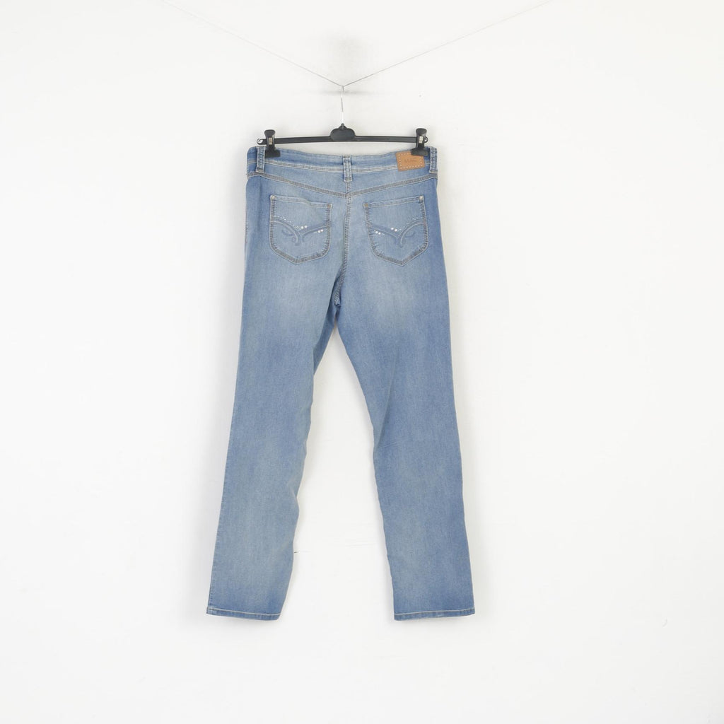 MAC Jeans Femme 32 Pantalon Jeans Bleu Coton Jambe Droite Taille Haute