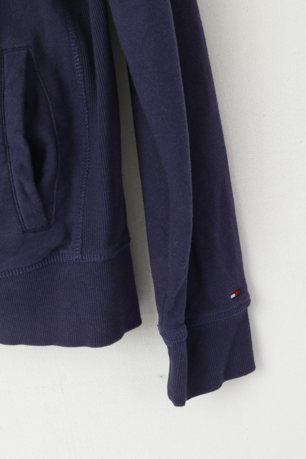 Hilfiger Denim Men M Sweatshirt Marine Coton New York Full Zipper Sport Top