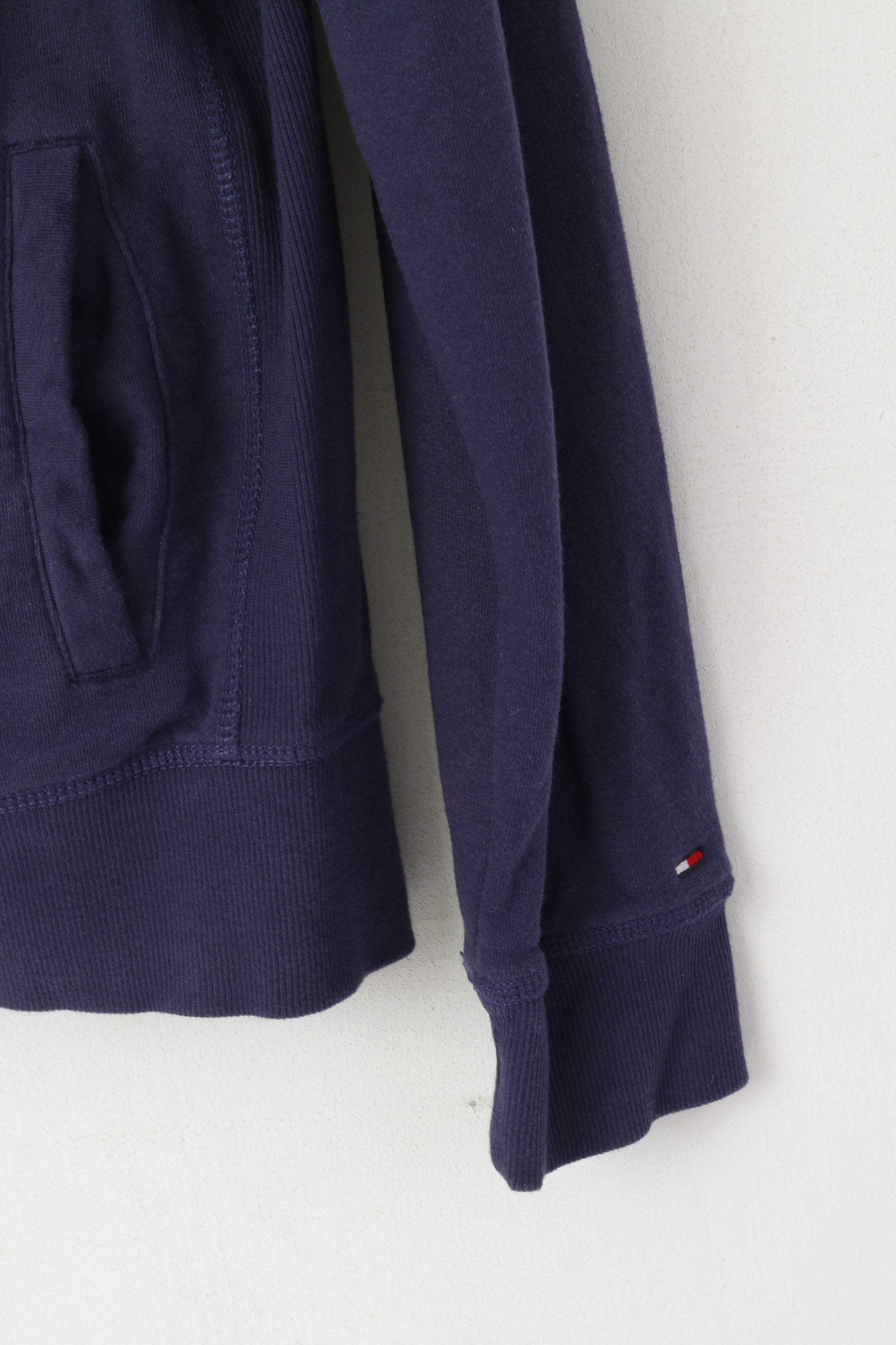 Hilfiger Denim Men M Sweatshirt Marine Coton New York Full Zipper Sport Top