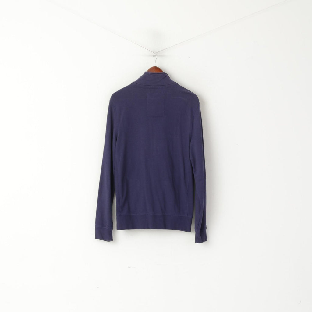 Hilfiger Denim Men M Sweatshirt Marine Coton New York Full Zipper Sport Top