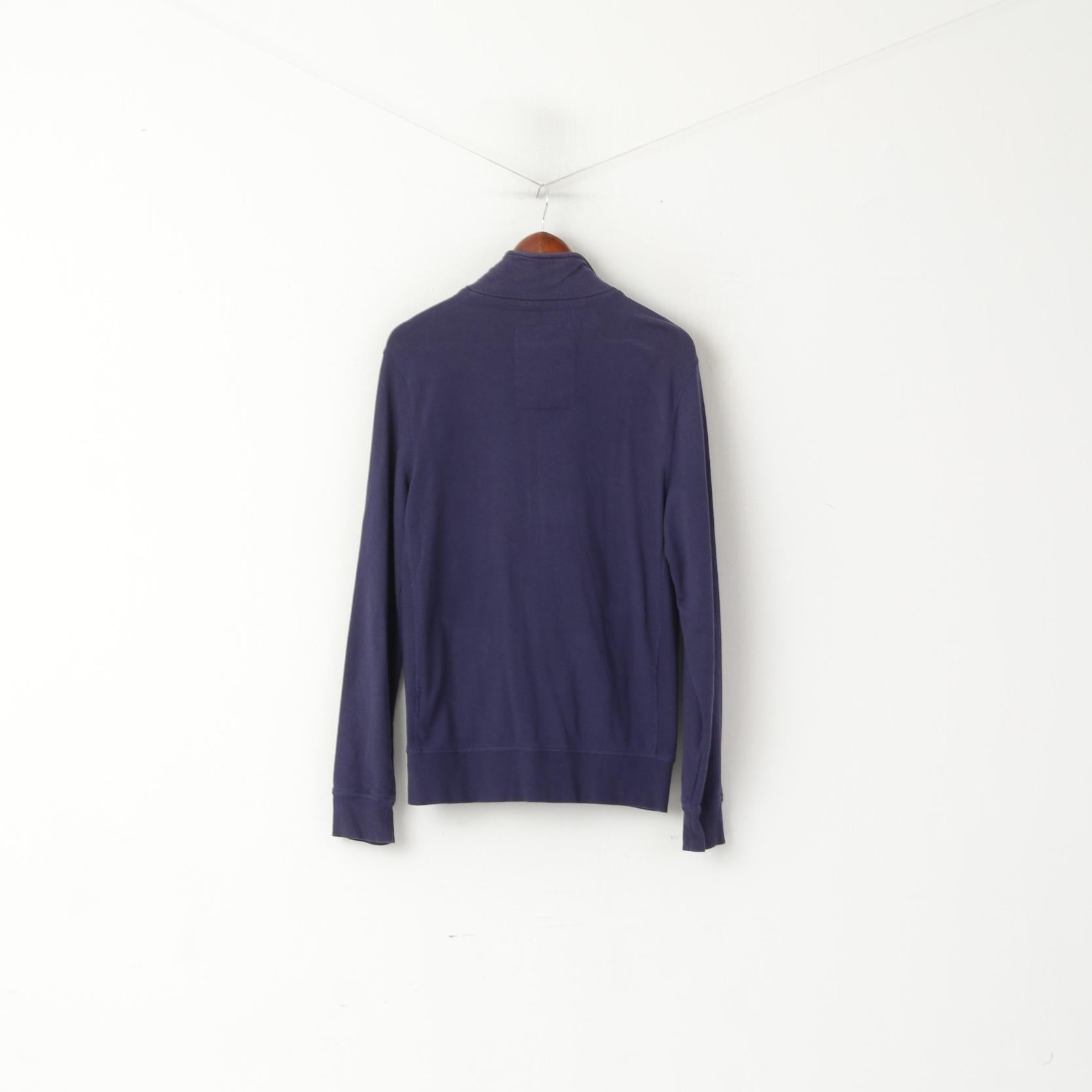 Hilfiger Denim Men M Sweatshirt Marine Coton New York Full Zipper Sport Top