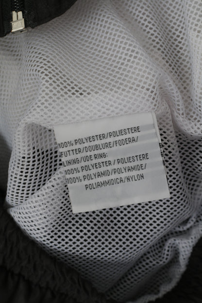 Pirelli Hommes M Veste Noir Blanc Léger Fermeture Éclair Complète Doublé En Maille Sportswear Haut