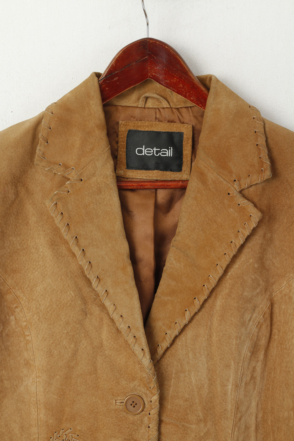 Détail femmes 14 40 M veste marron Vintage cuir daim Western ornements haut