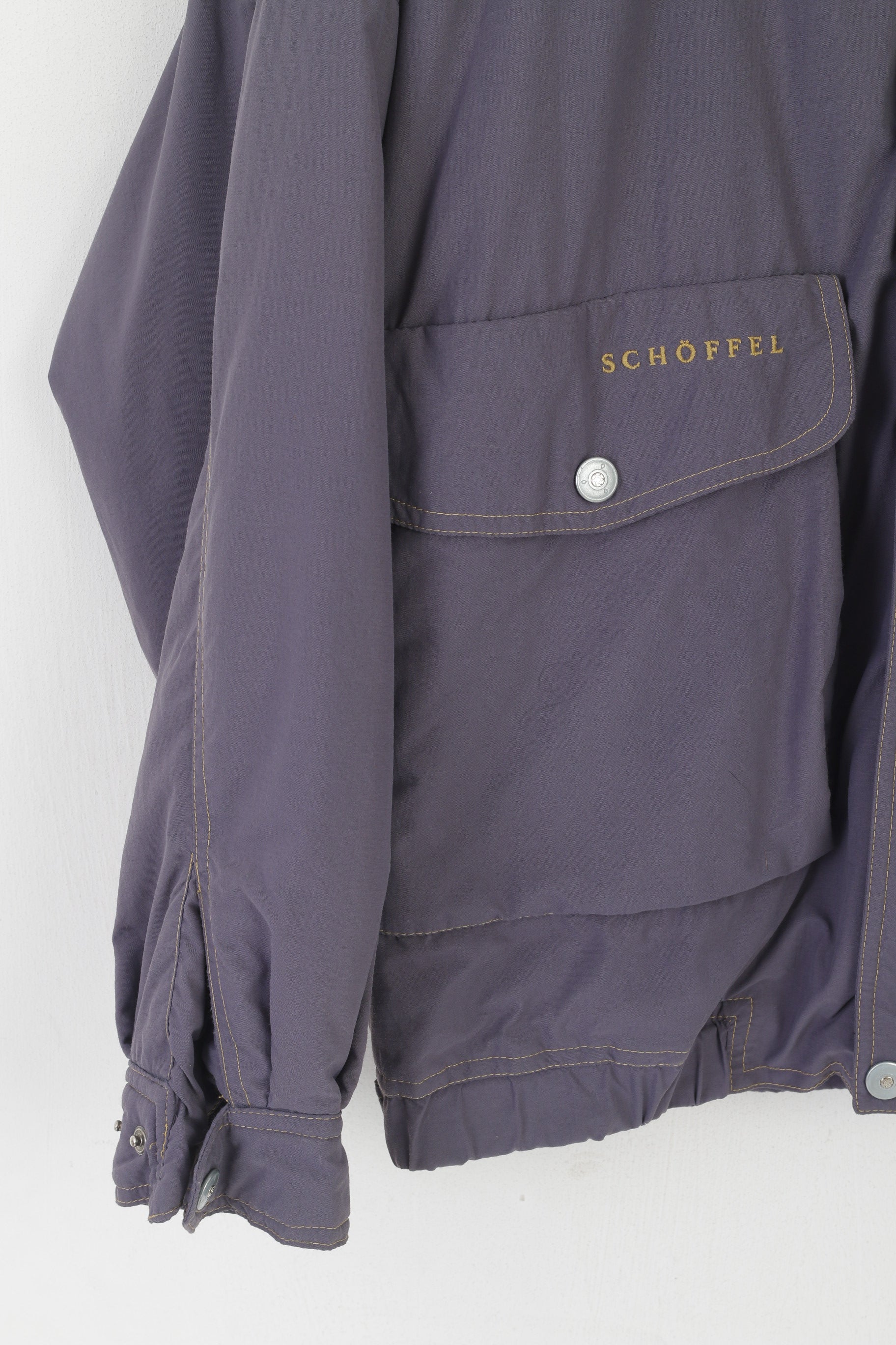 Schoffel Country Hommes 52 L Veste Violet Vintage Gore-Tex Bomber Haut Rembourré