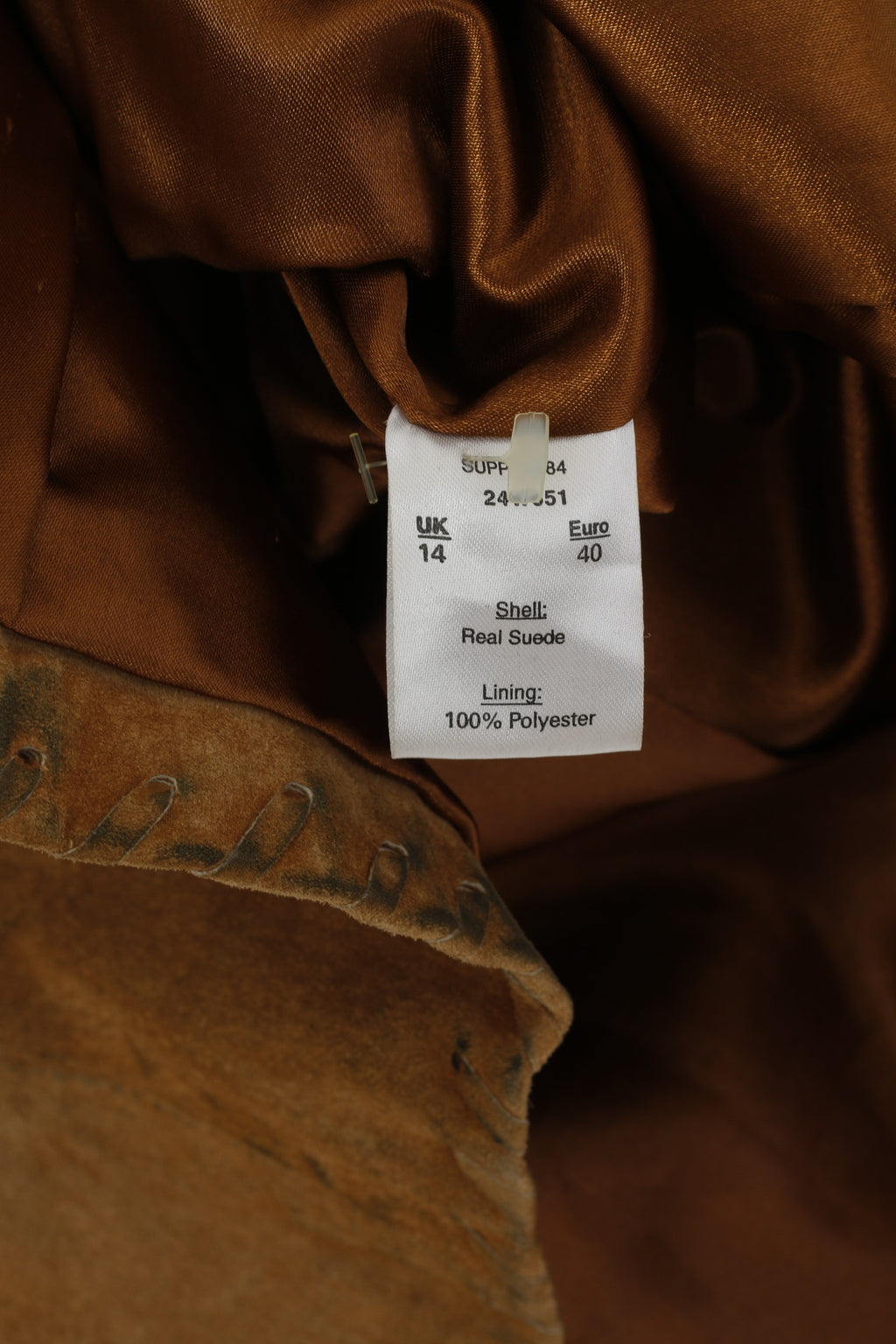 Détail femmes 14 40 M veste marron Vintage cuir daim Western ornements haut
