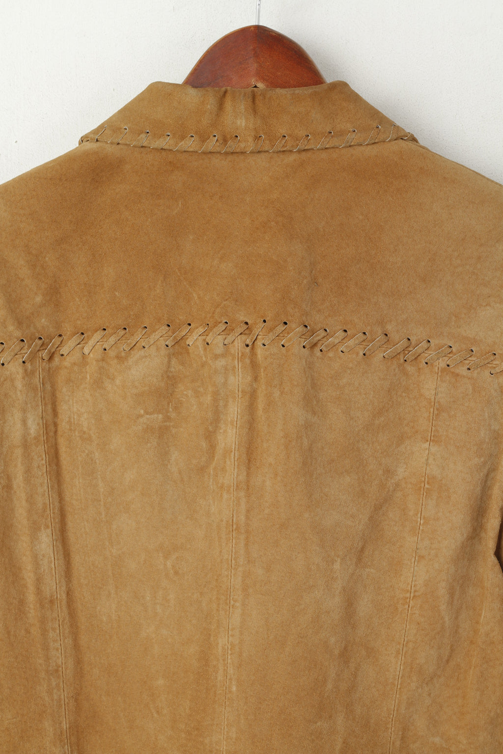 Détail femmes 14 40 M veste marron Vintage cuir daim Western ornements haut