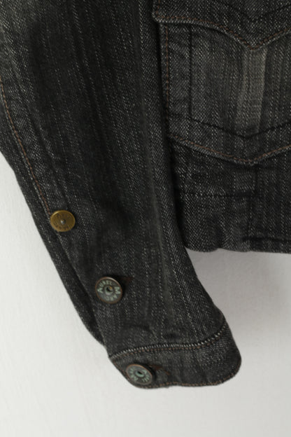 Marc Aurel Women 36 S Denim Jacket Gray Cotton Jeans Single Breasted Blazer