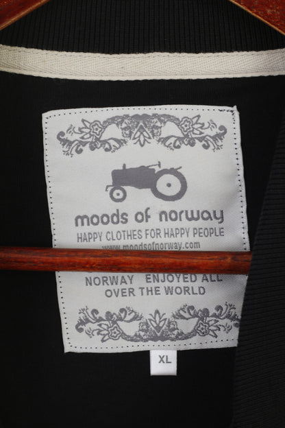 Moods of Norway Polo XL pour homme en coton stretch noir à manches courtes au pays des merveilles d'hiver