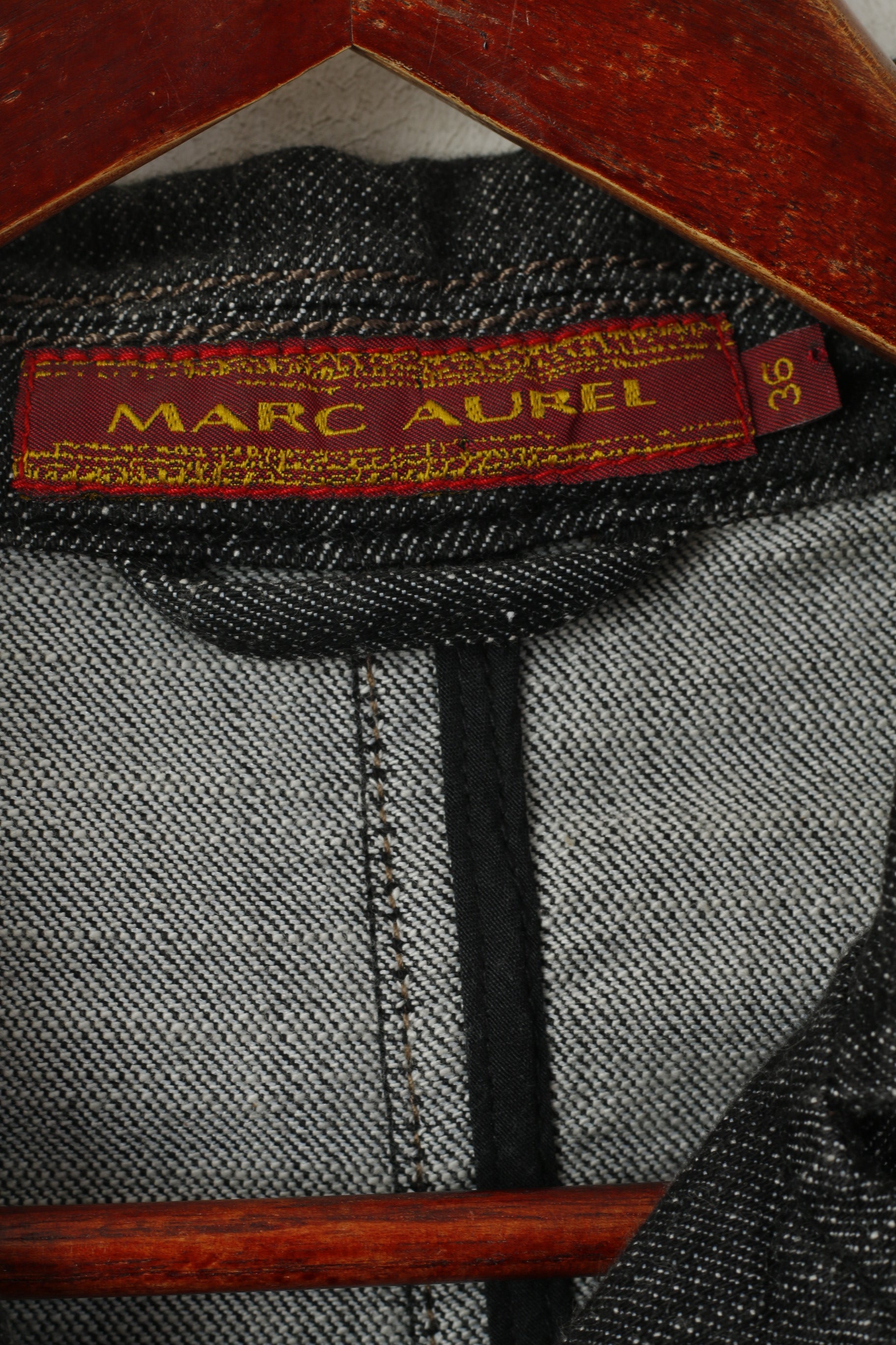 Marc Aurel Femme 36 S Veste En Jean Gris Coton Jeans Blazer Simple Boutonnage