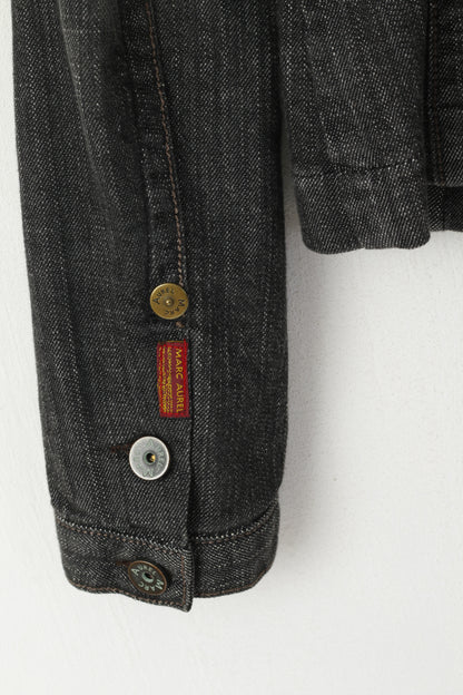 Marc Aurel Women 36 S Denim Jacket Gray Cotton Jeans Single Breasted Blazer