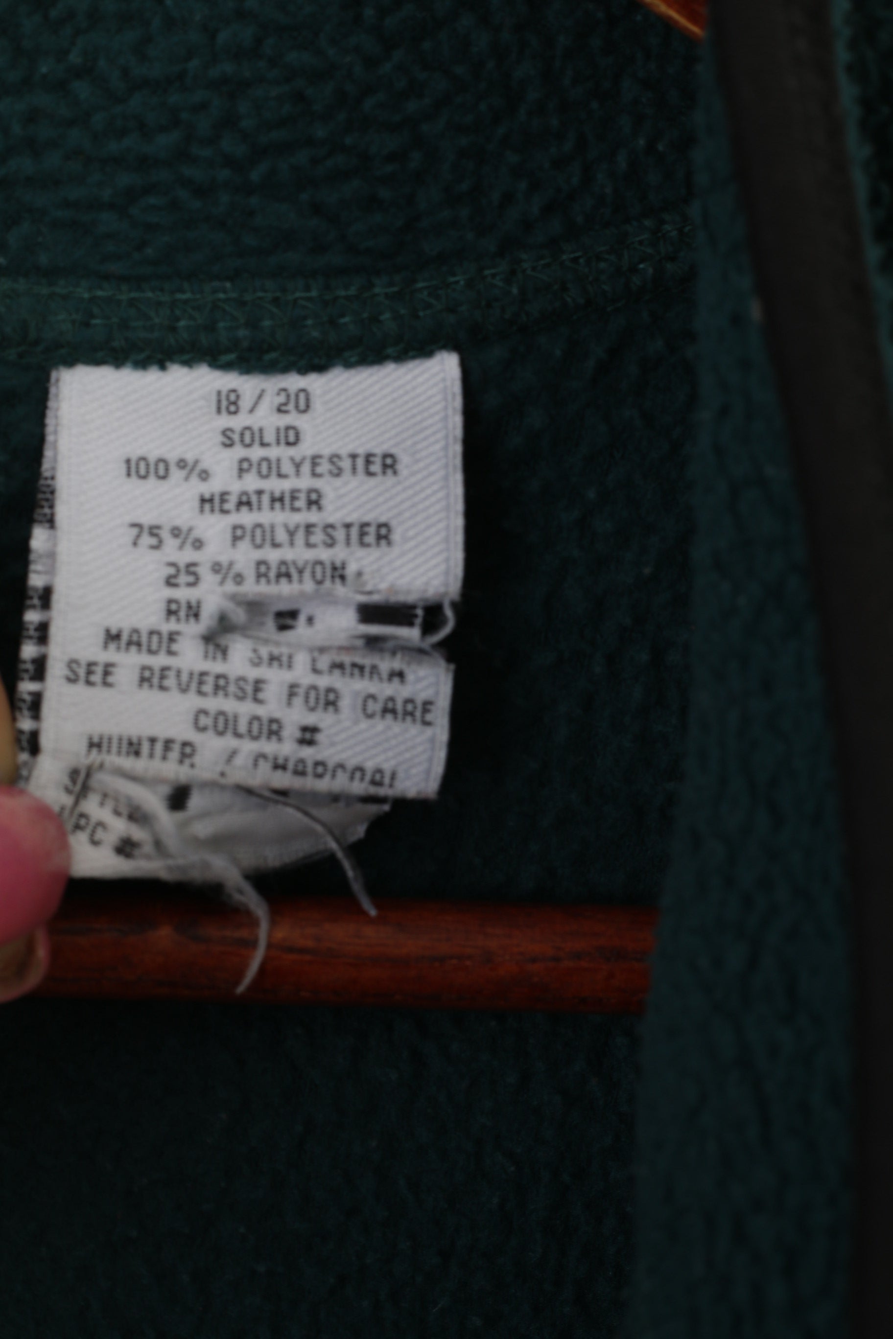 Vintage Women 18 20 Fleece Top Green Tweety Zip Neck Pullover Sweatshirt