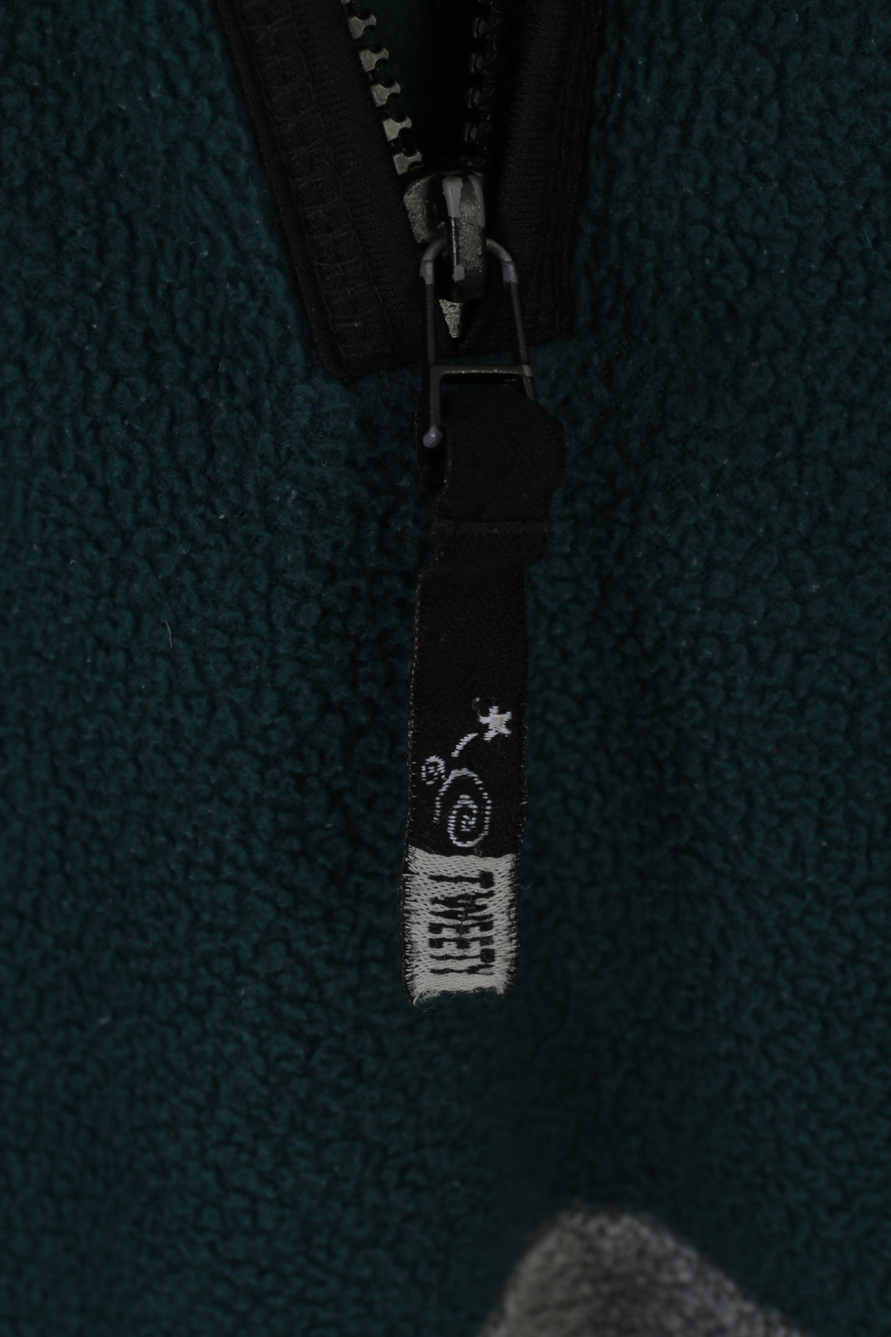 Vintage Women 18 20 Fleece Top Green Tweety Zip Neck Pullover Sweatshirt