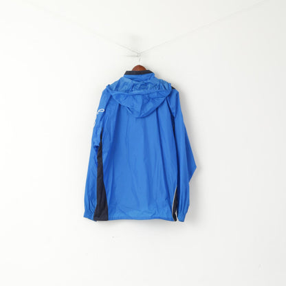 Puma Men XL Jacket Blue Nylon Waterproof Hooded Outdoor Full Zip Top