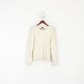 Rukka Women 42 XL Outdoor Jumper Cream V Neck Wool Star Sport Sweater