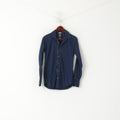 Diesel Industry Men S (XS) Casual Shirt Navy Cotton Nylon Slim Fit Stretch Top