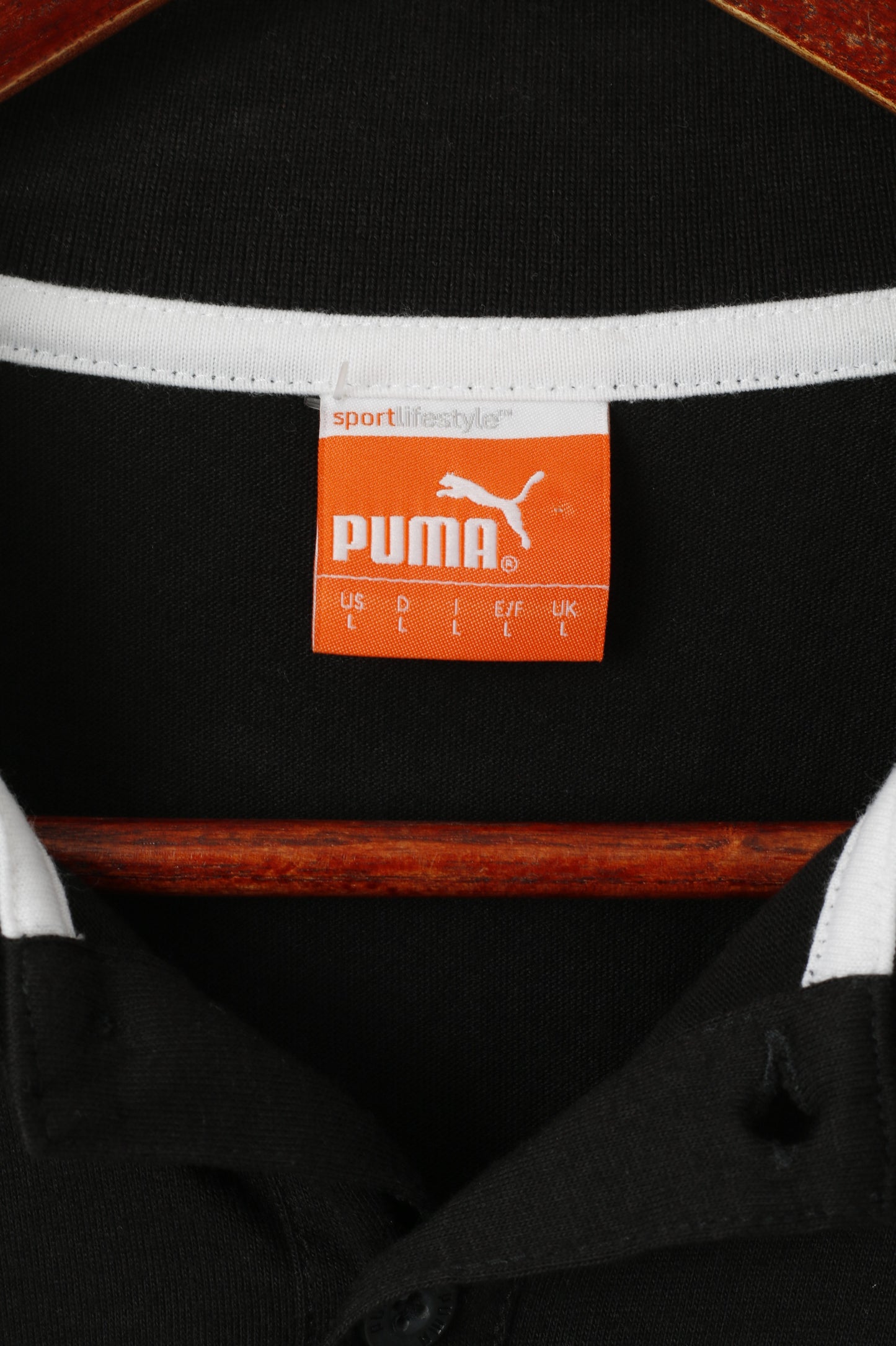 Puma Men L Polo Shirt Black Cotton Newcastle Football Club FUFC Sport Top