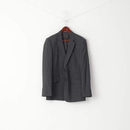 Jaeger Uomo 40 50 Blazer Giacca monopetto in lana a righe grafite