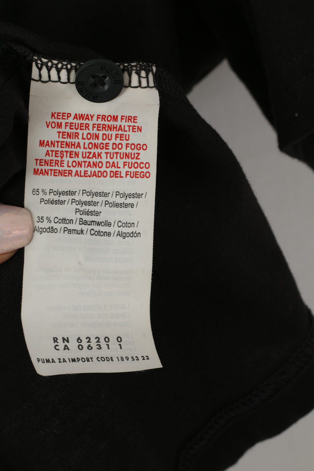 Polo Puma da uomo L in cotone nero Newcastle Football Club FUFC Top sportivo