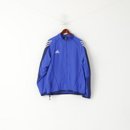Adidas Men 186 L Jacket Blue Vintage SSV Wissenbach Lightweight Full Zipper Top