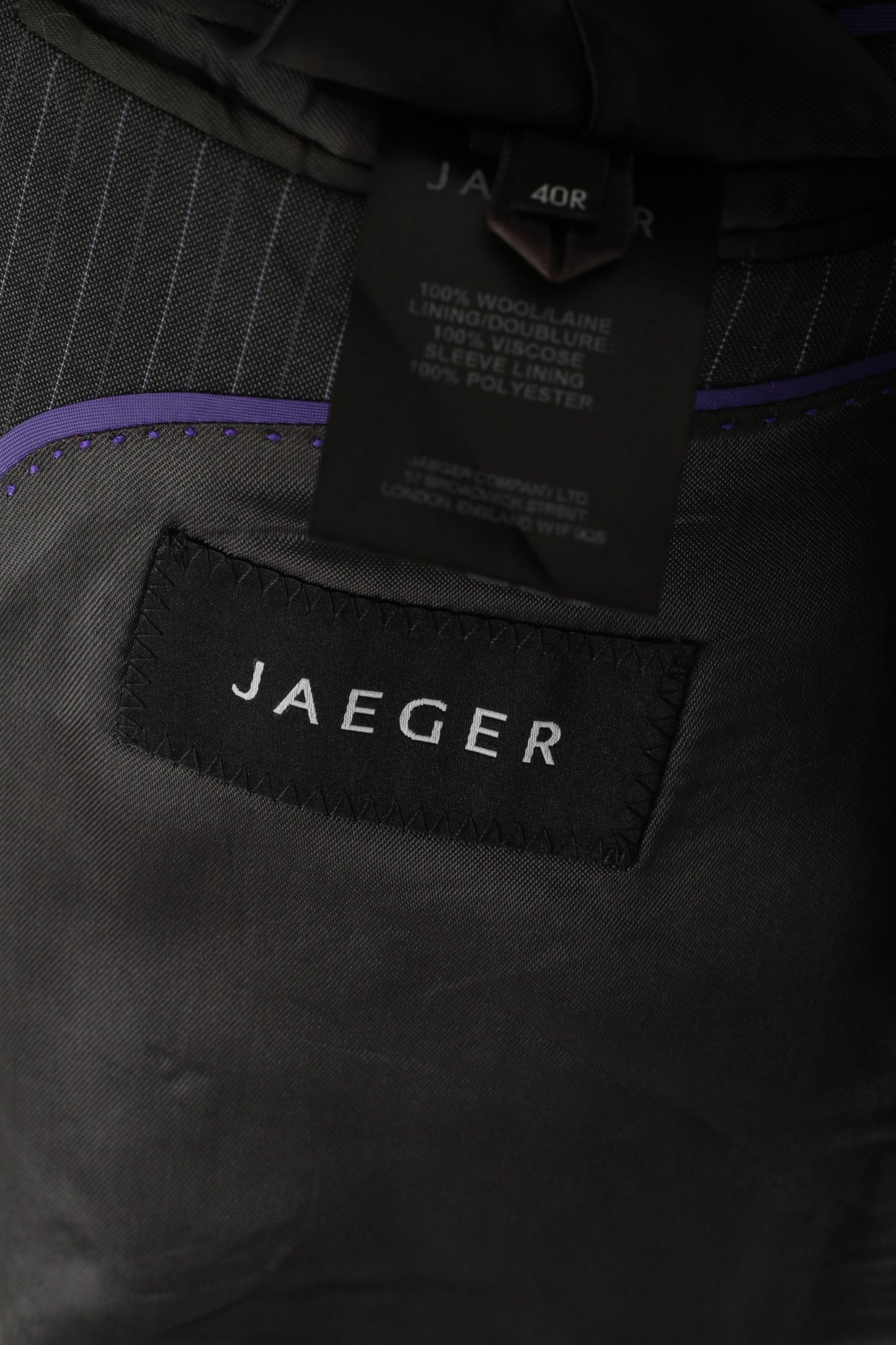 Jaeger Uomo 40 50 Blazer Giacca monopetto in lana a righe grafite