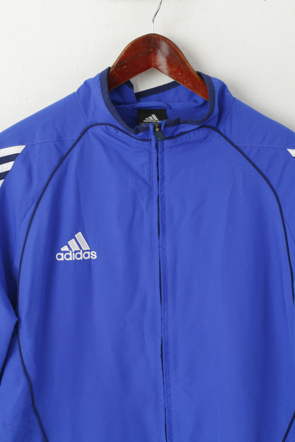 Adidas Men 186 L Jacket Blue Vintage SSV Wissenbach Lightweight Full Zipper Top