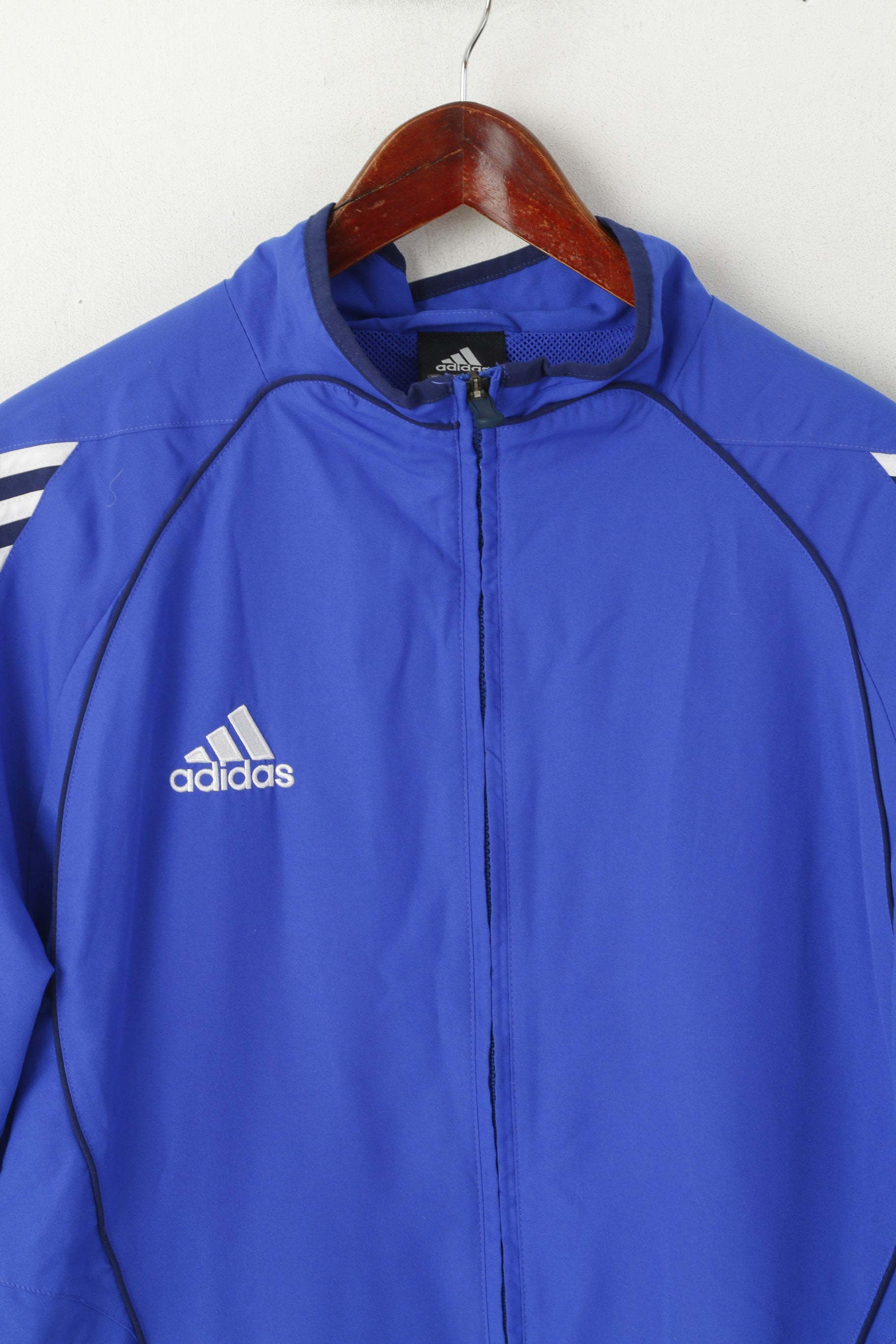 Adidas Men 186 L Jacket Blue Vintage SSV Wissenbach Lightweight Full Zipper Top