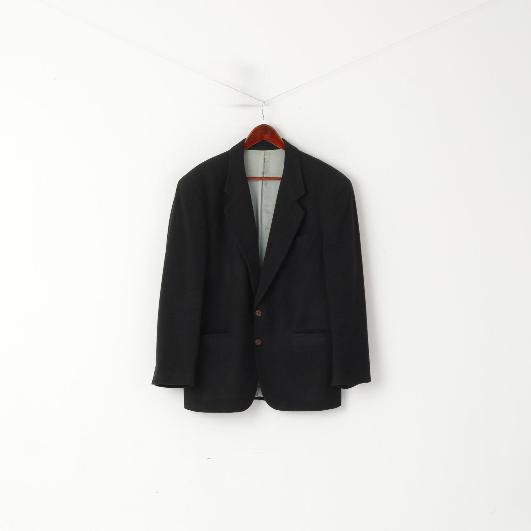 More Than Fashion San Siro Men 48 Blazer Vintage Charcoal Wool Cashmere Italy Jacket
