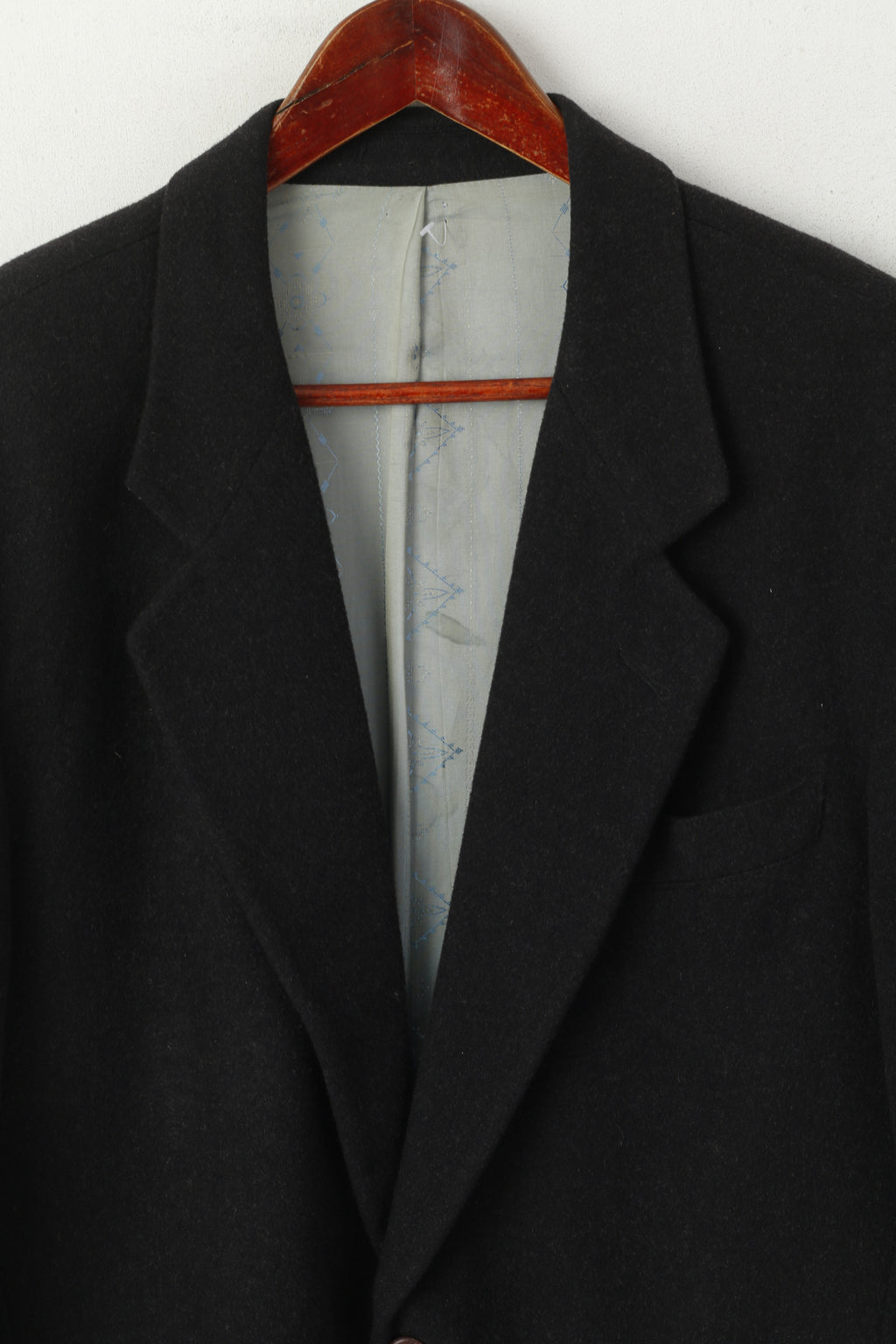 More Than Fashion San Siro Men 48 Blazer Vintage Charcoal Wool Cashmere Italy Jacket