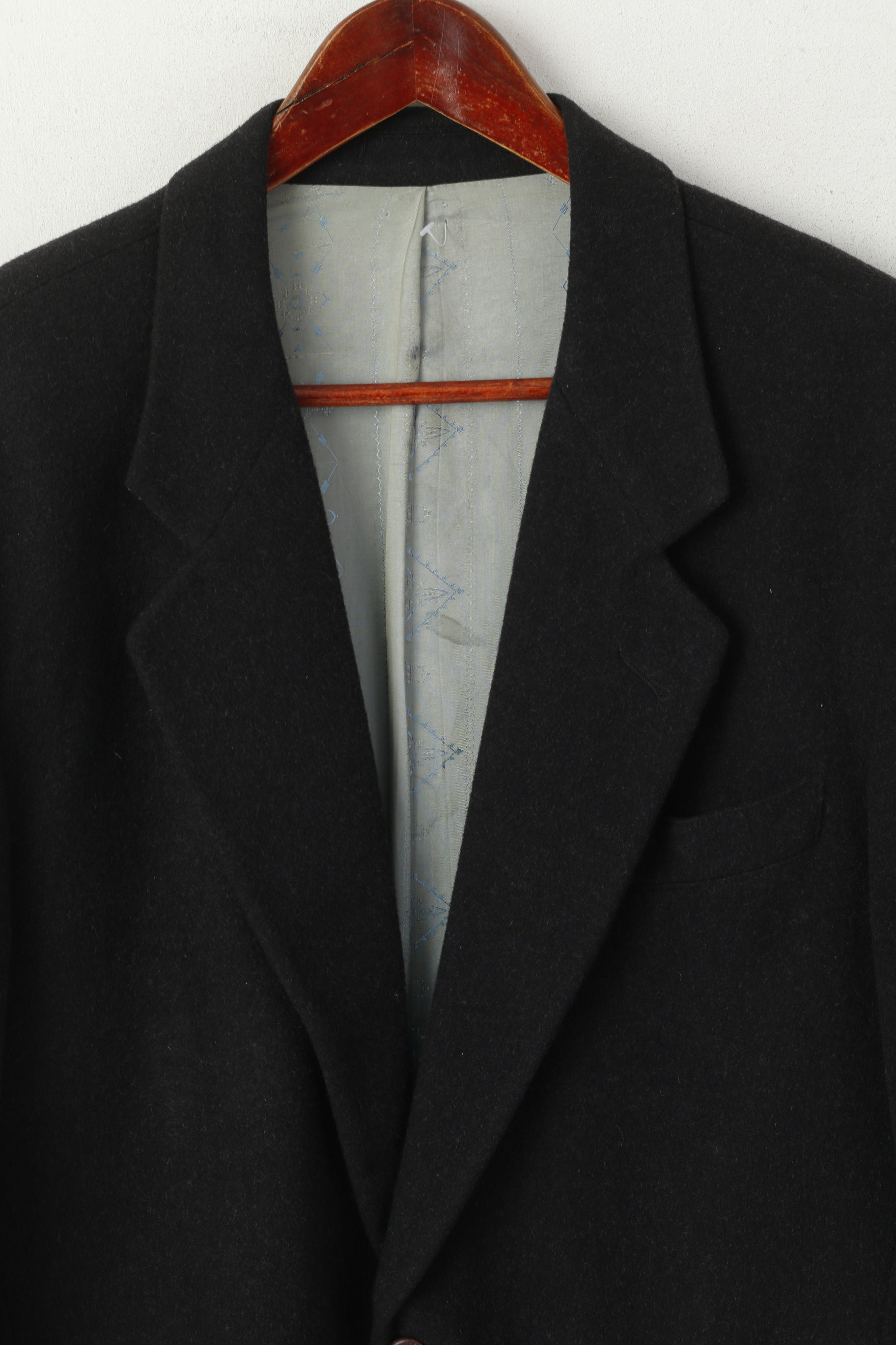 More Than Fashion San Siro Men 48 Blazer Vintage Charcoal Wool Cashmere Italy Jacket