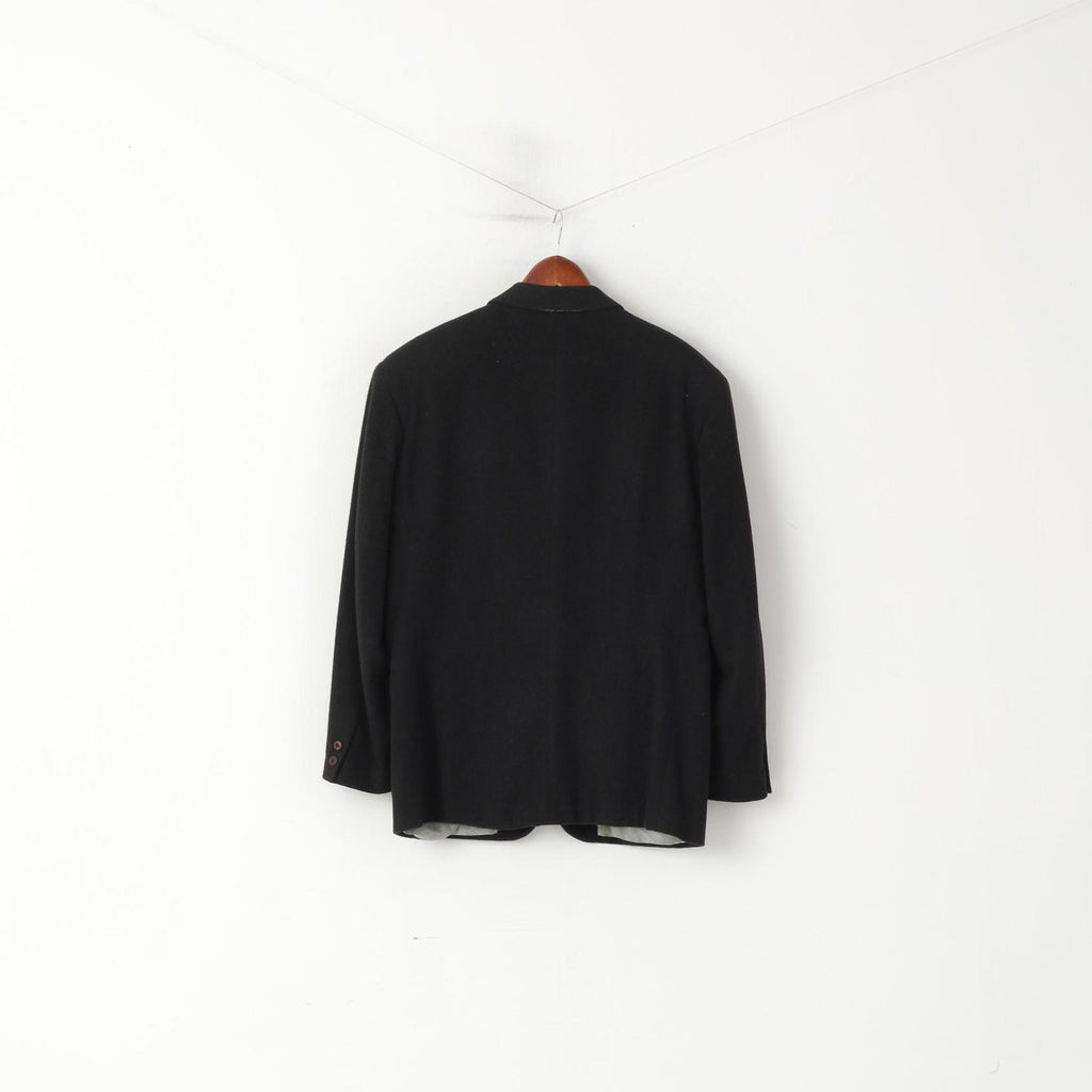 More Than Fashion San Siro Men 48 Blazer Vintage Charcoal Wool Cashmere Italy Jacket