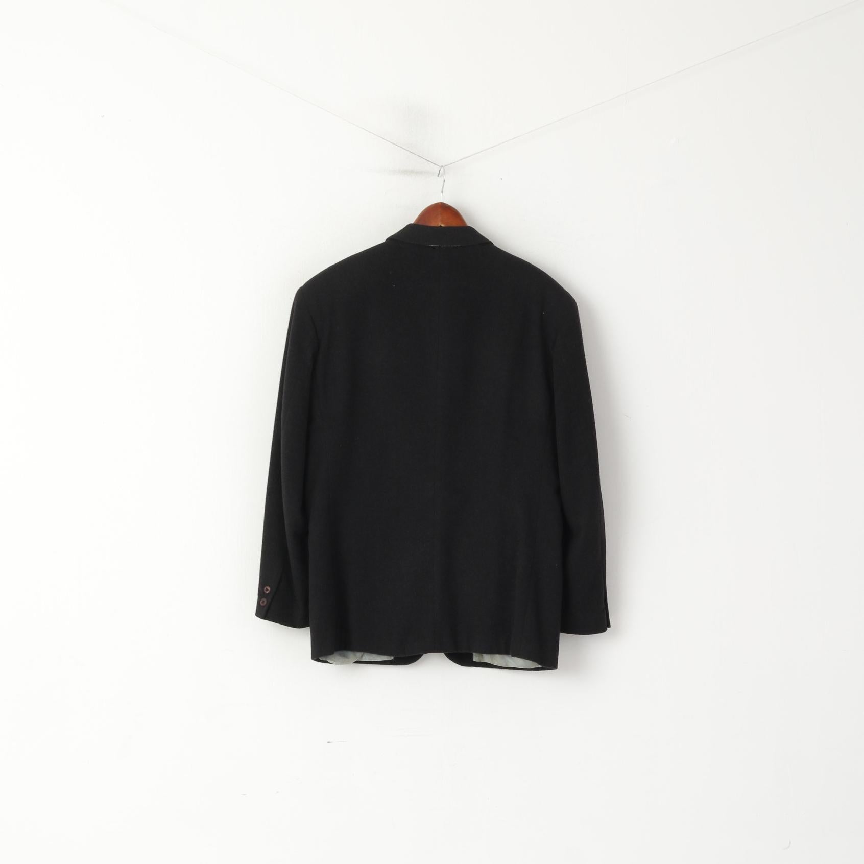 More Than Fashion San Siro Men 48 Blazer Vintage Charcoal Wool Cashmere Italy Jacket