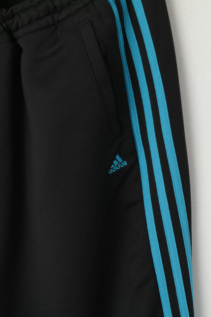 Adidas Womens XL 20-22 Sweatpants Black 3 Stripe Climalite Sportswear Pants