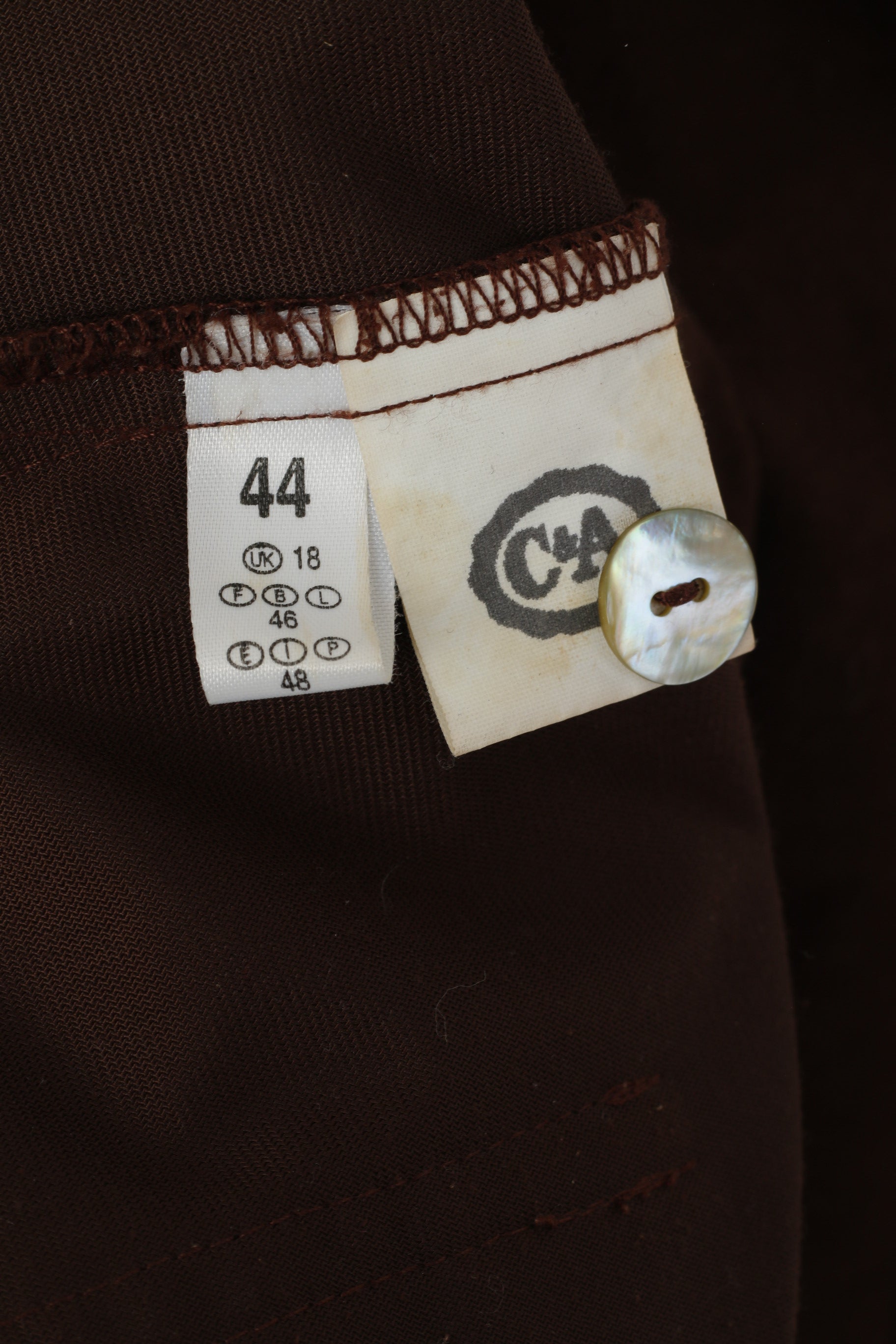 C&A Yessica Women 18 44 XL Casual Shirt BrownCountry Long Sleeve Vintage Top