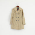 Spoom Femmes 42 M Trench-Coat Beige Coton Nylon Double Boutonnage Classique Mac