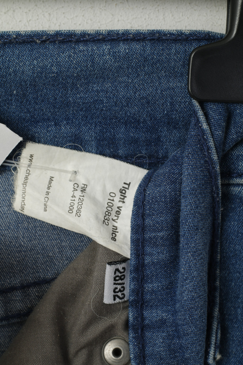 Cheap Monday Femme 28 Jenas Pantalon Skinny En Denim Serré En Coton Bleu