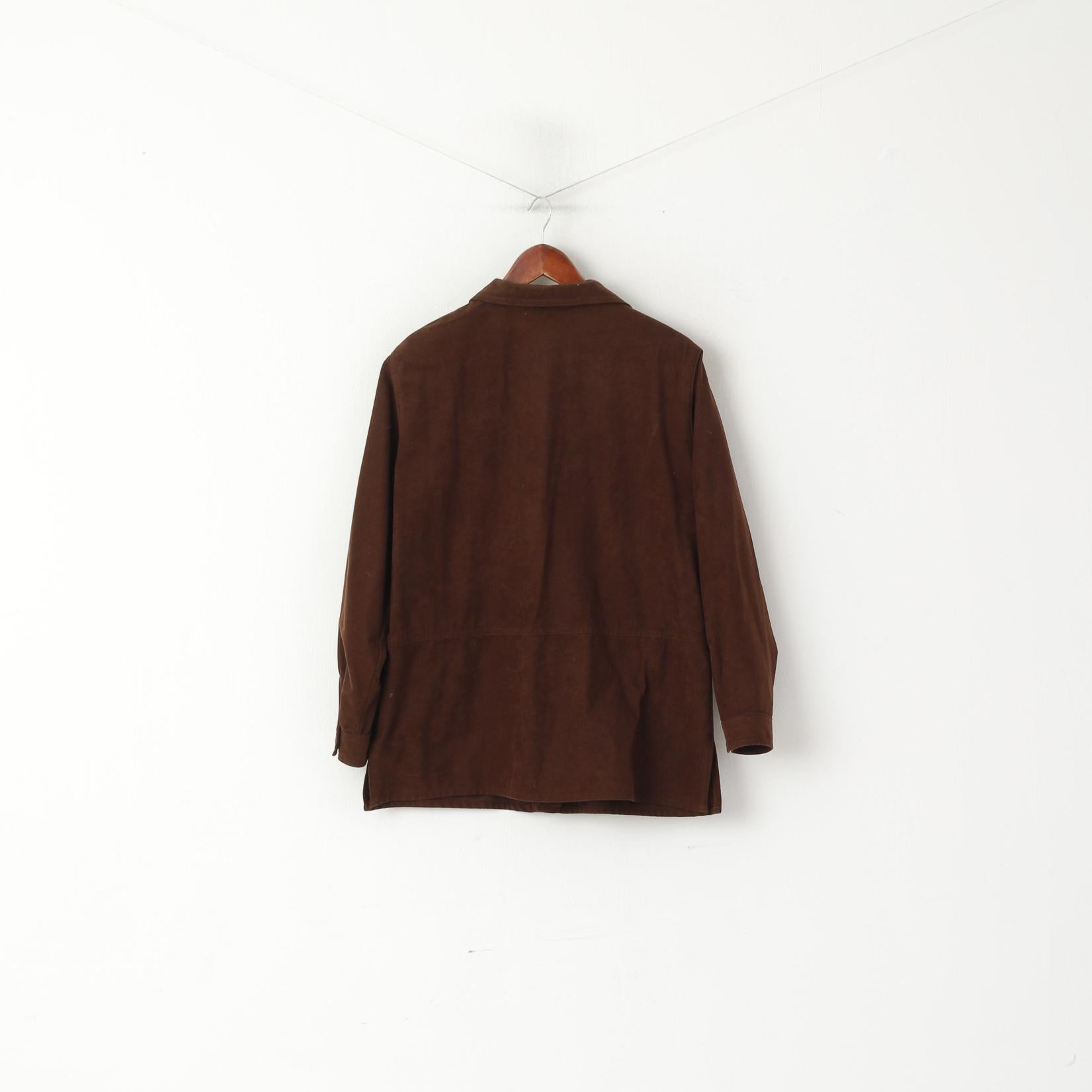 C&A Yessica Women 18 44 XL Casual Shirt BrownCountry Long Sleeve Vintage Top