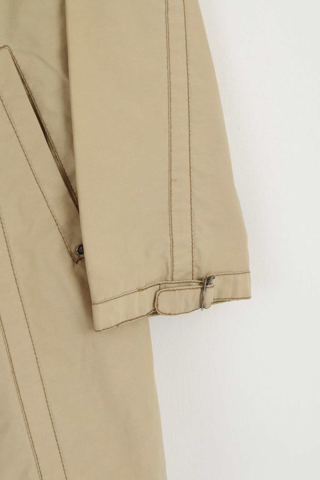 Spoom Femmes 42 M Trench-Coat Beige Coton Nylon Double Boutonnage Classique Mac