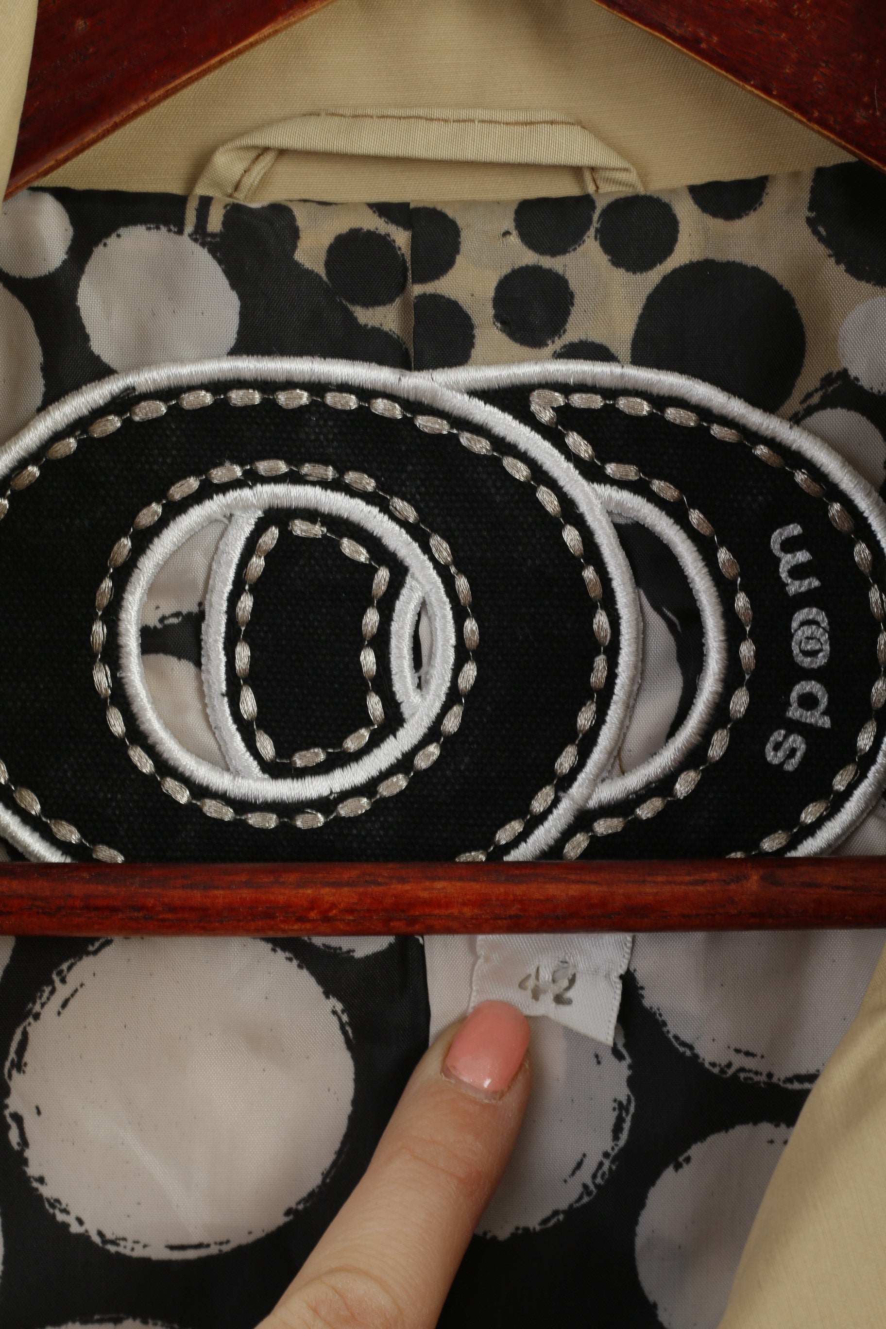 Spoom Femmes 42 M Trench-Coat Beige Coton Nylon Double Boutonnage Classique Mac