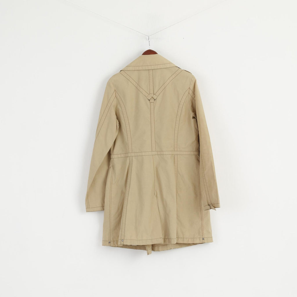 Spoom Femmes 42 M Trench-Coat Beige Coton Nylon Double Boutonnage Classique Mac