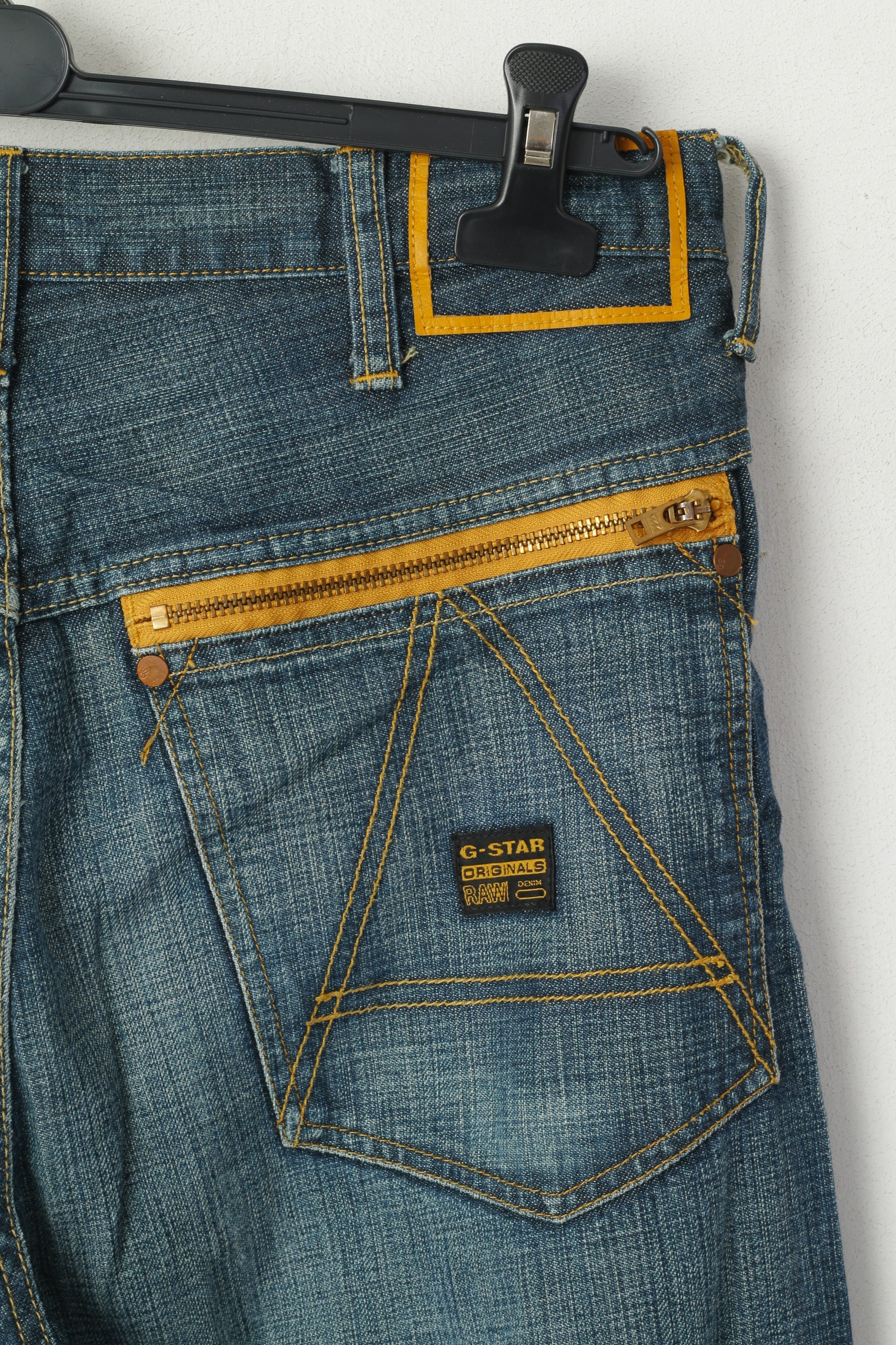 G-STAR RAW Homme W 31 L 36 Pantalon Jeans Coton Vert Bleu Pantalon Droit Denim