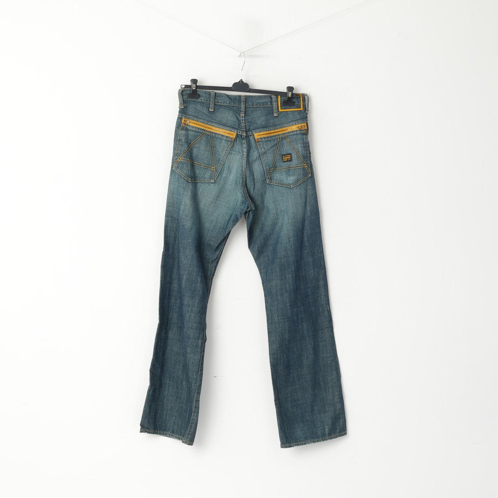 G-STAR RAW Homme W 31 L 36 Pantalon Jeans Coton Vert Bleu Pantalon Droit Denim
