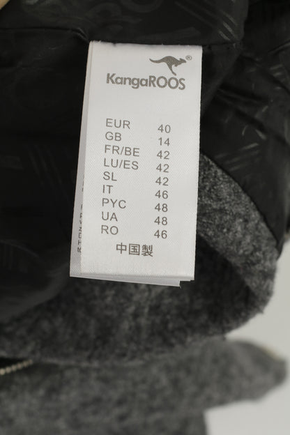 Kangaroos Donna 14 40 M Cappotto Grigio Completo con cerniera Foderato con cappuccio Top sportivo classico